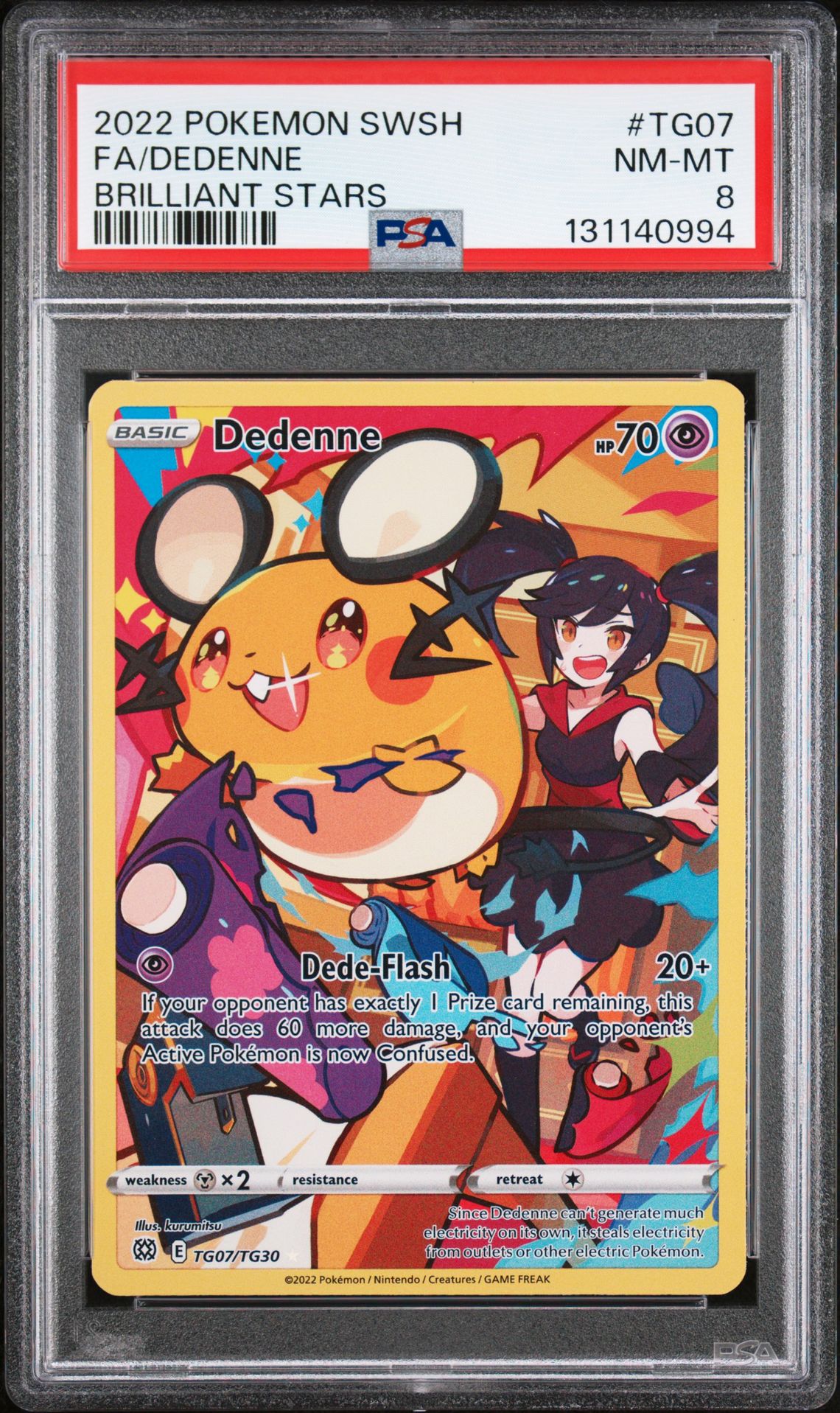 2022 Pokemon Sword & Shield Brilliant Stars Fa/Dedenne #Tg07 (Brilliant Stars) Nm-Mt 8 front