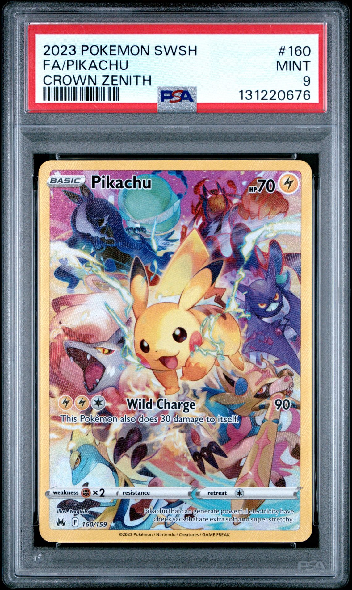 2023 Pokemon Sword And Shield Crown Zenith Fa/Pikachu #160 (Crown Zenith) Mint 9 front