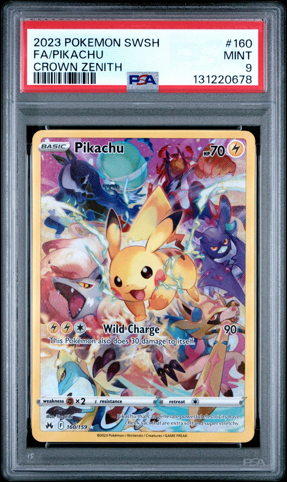 2023 Pokemon Sword And Shield Crown Zenith Fa/Pikachu #160 (Crown Zenith) Mint 9 front