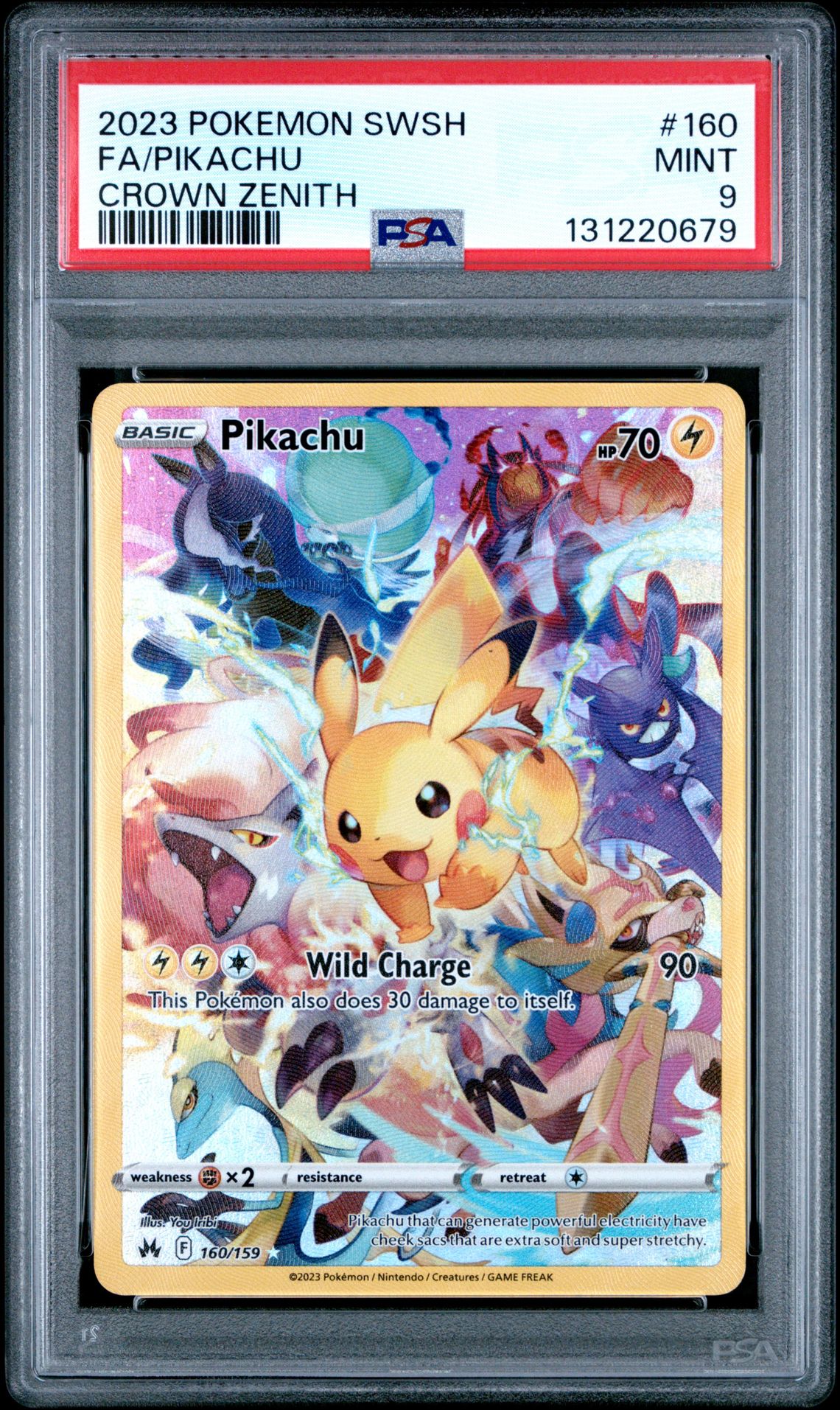 2023 Pokemon Sword And Shield Crown Zenith Fa/Pikachu #160 (Crown Zenith) Mint 9 front