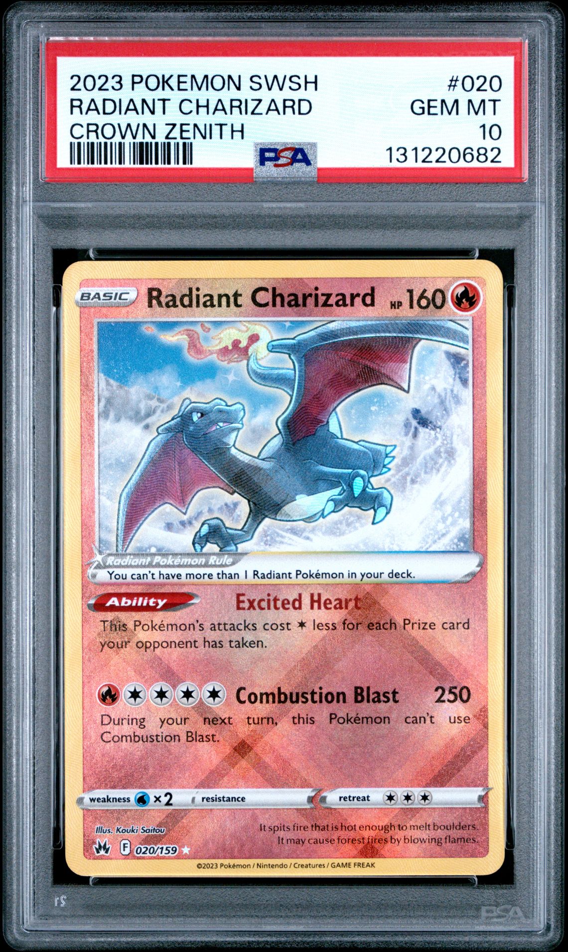 2023 Pokemon Sword And Shield Crown Zenith Radiant Charizard #020 (Crown Zenith) Gem Mt 10 front
