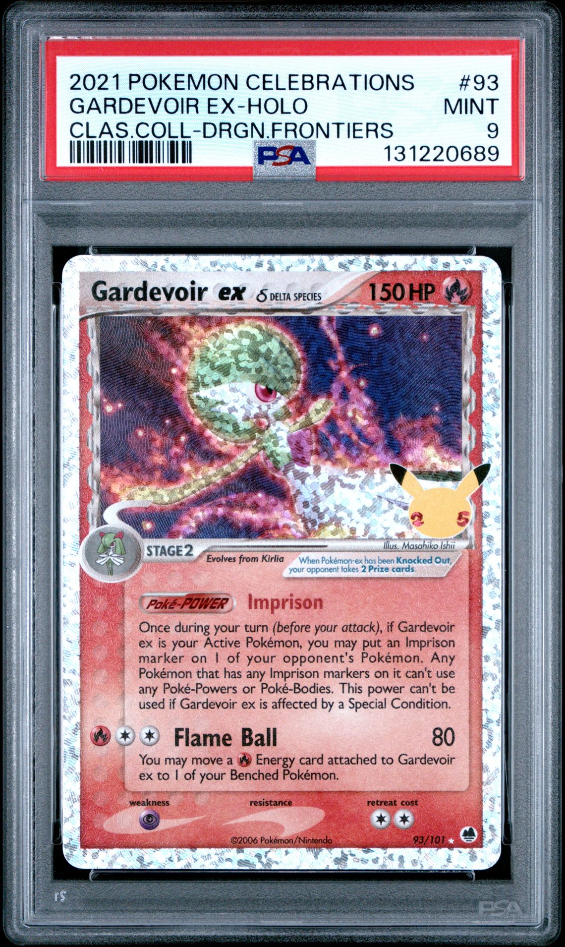 2021 Pokemon Celebrations Classic Collection Gardevoir Ex-Holo #93 (Clas.coll-Drgn.frontiers) Mint 9 front