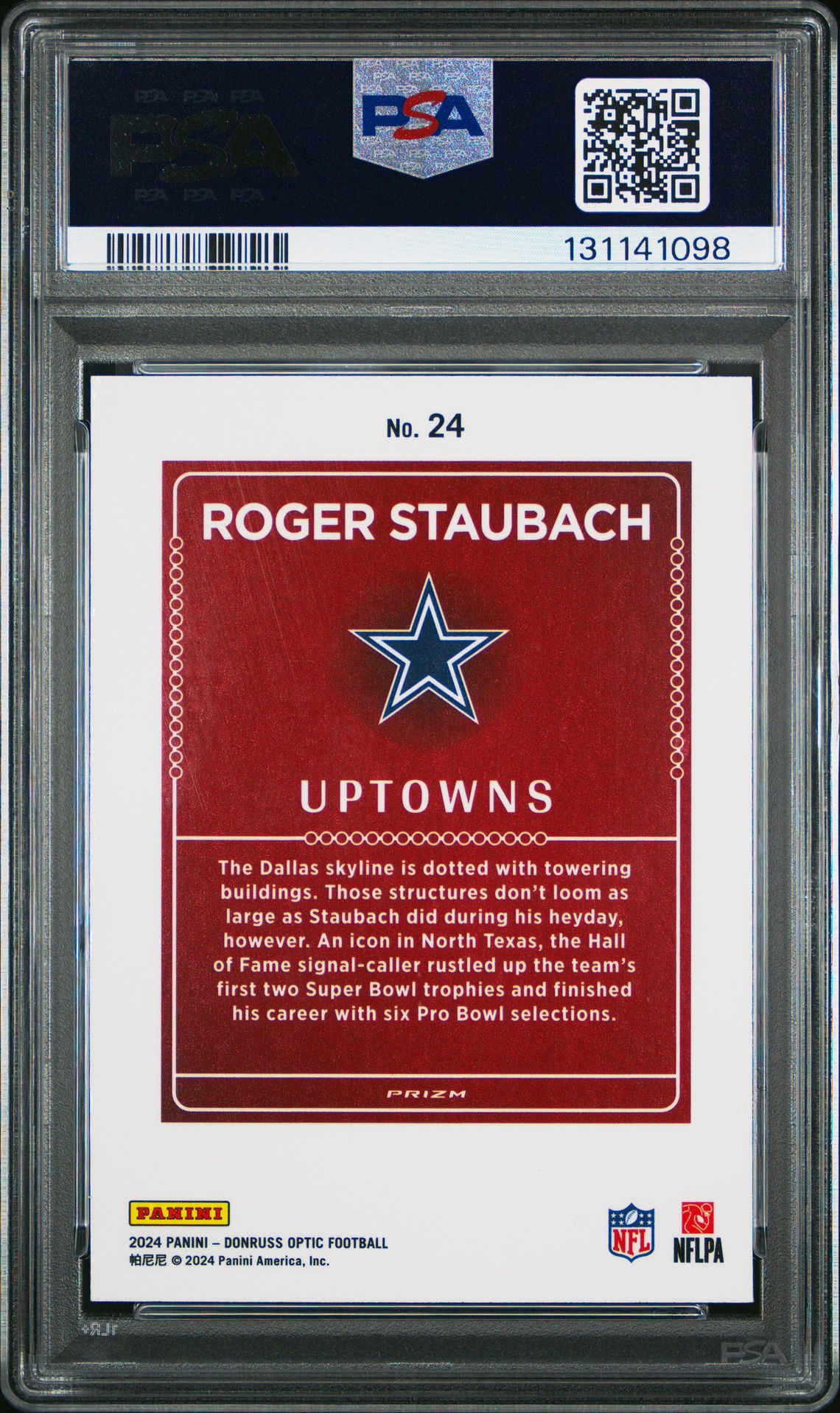 2024 Panini Donruss Optic Uptowns Roger Staubach #24 Mint 9 back