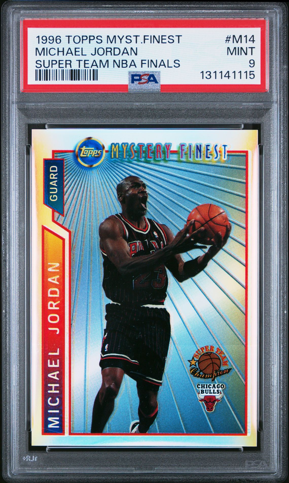 1996 Topps Mystery Finest Michael Jordan #M14 (Super Team Nba Finals) Mint 9 front