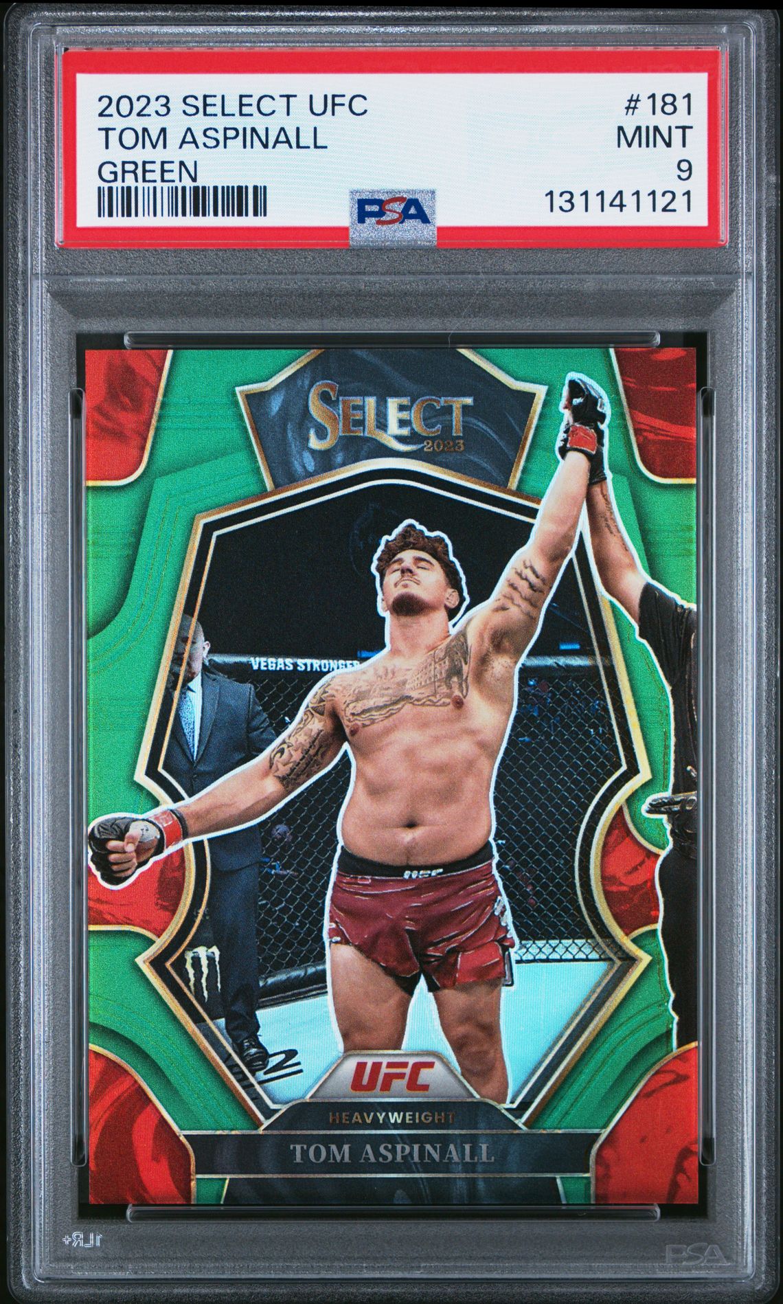 2023 Panini Select Ufc Tom Aspinall #181 (Green) Mint 9 front