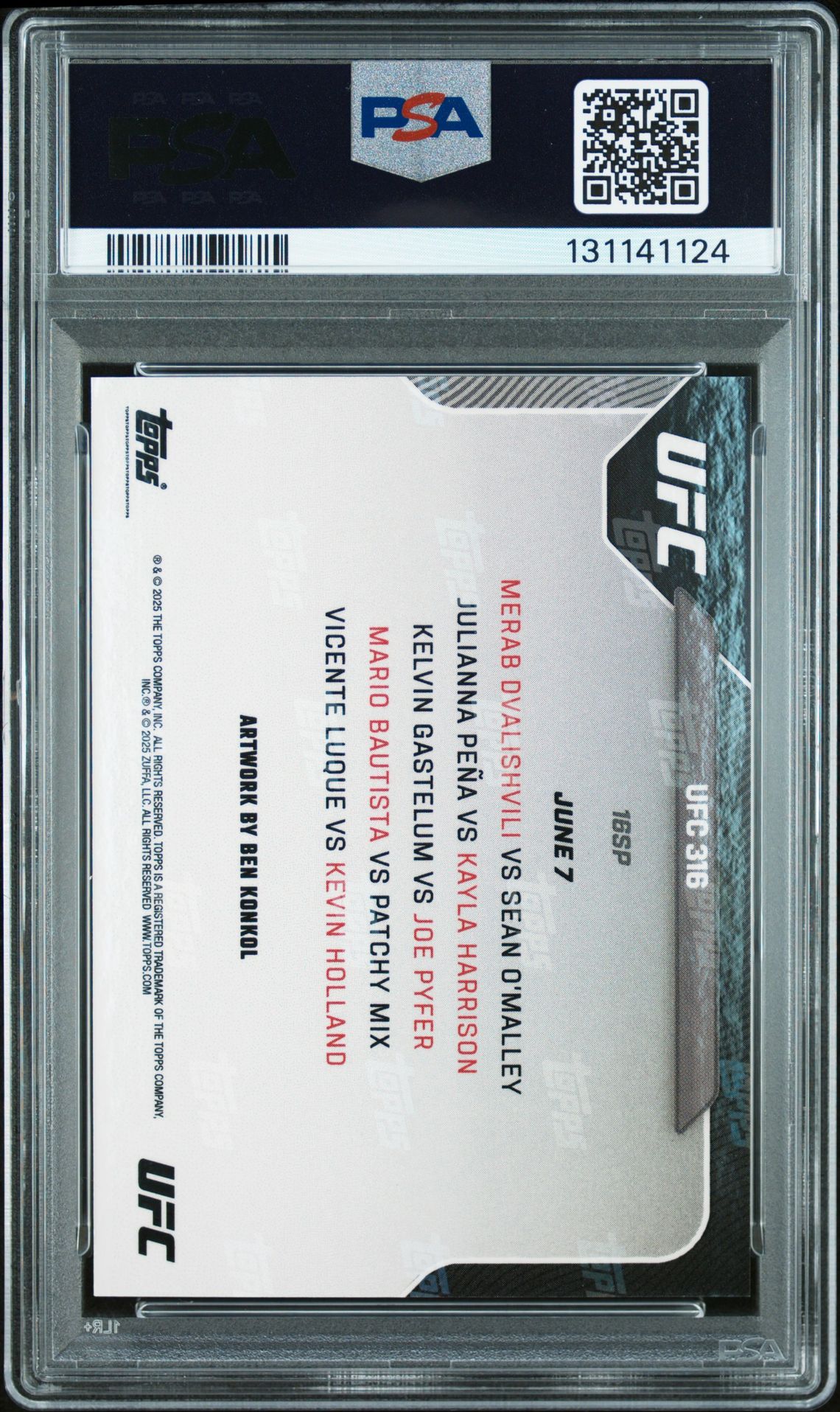 2025 Topps Now Ufc Ufc 316 Poster #16Sp Mint 9 back