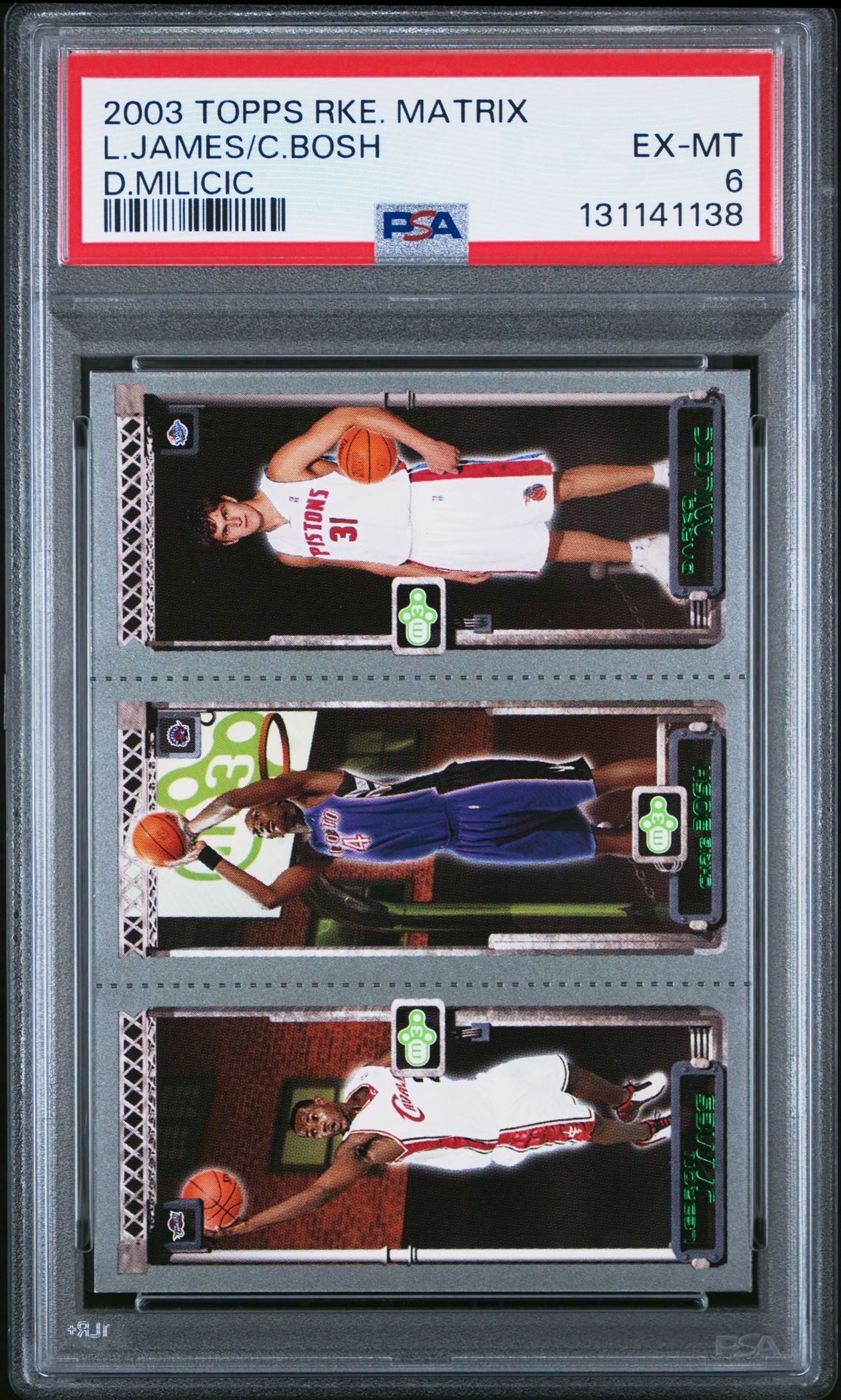 2003 Topps Rookie Matrix L.james/C.bosh (D.milicic) Ex-Mt 6 front