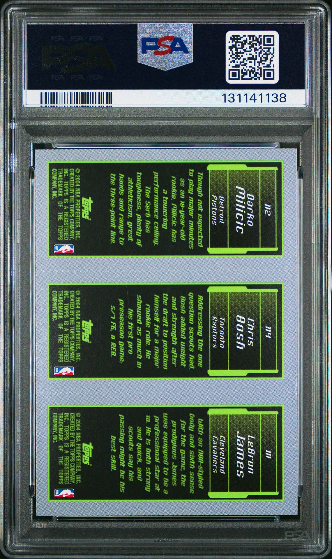 2003 Topps Rookie Matrix L.james/C.bosh (D.milicic) Ex-Mt 6 back