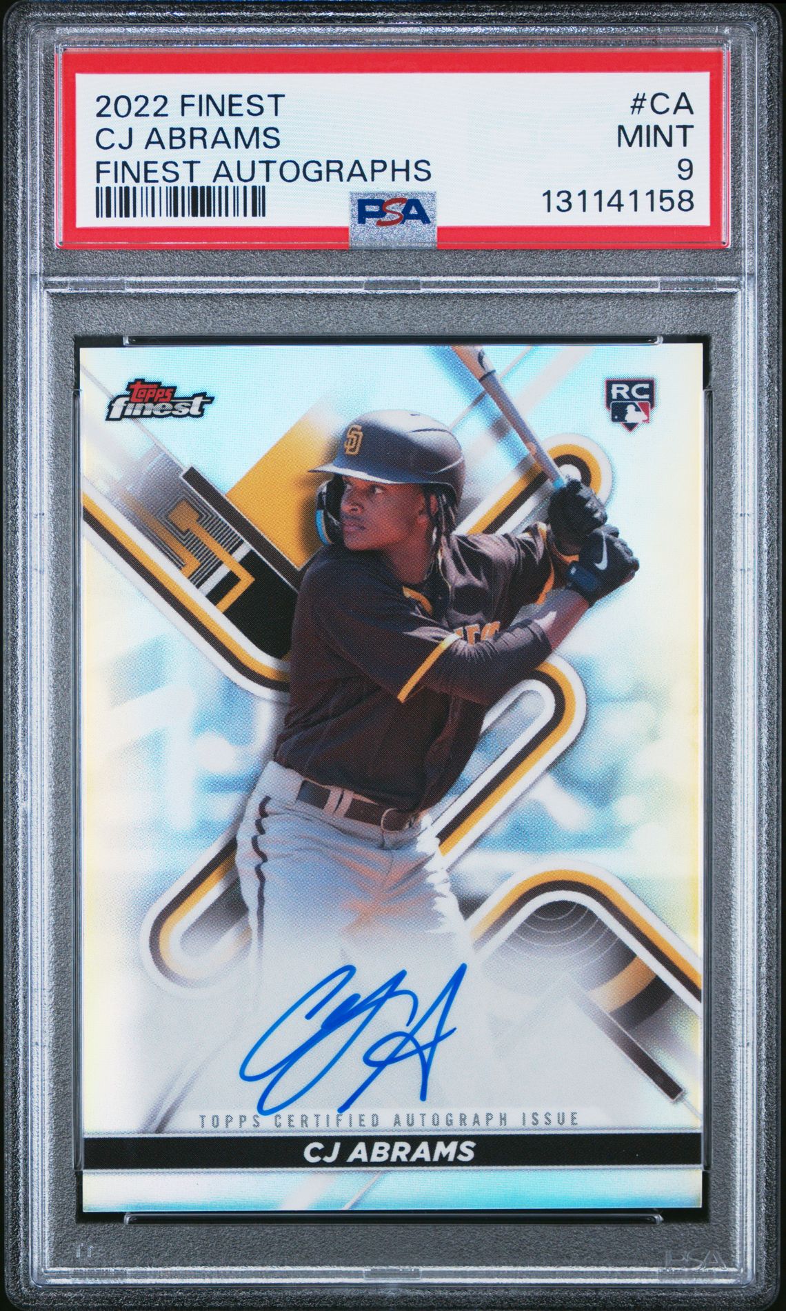 2022 Topps Finest Finest Autographs Cj Abrams #Ca (Finest Autographs) Mint 9 front