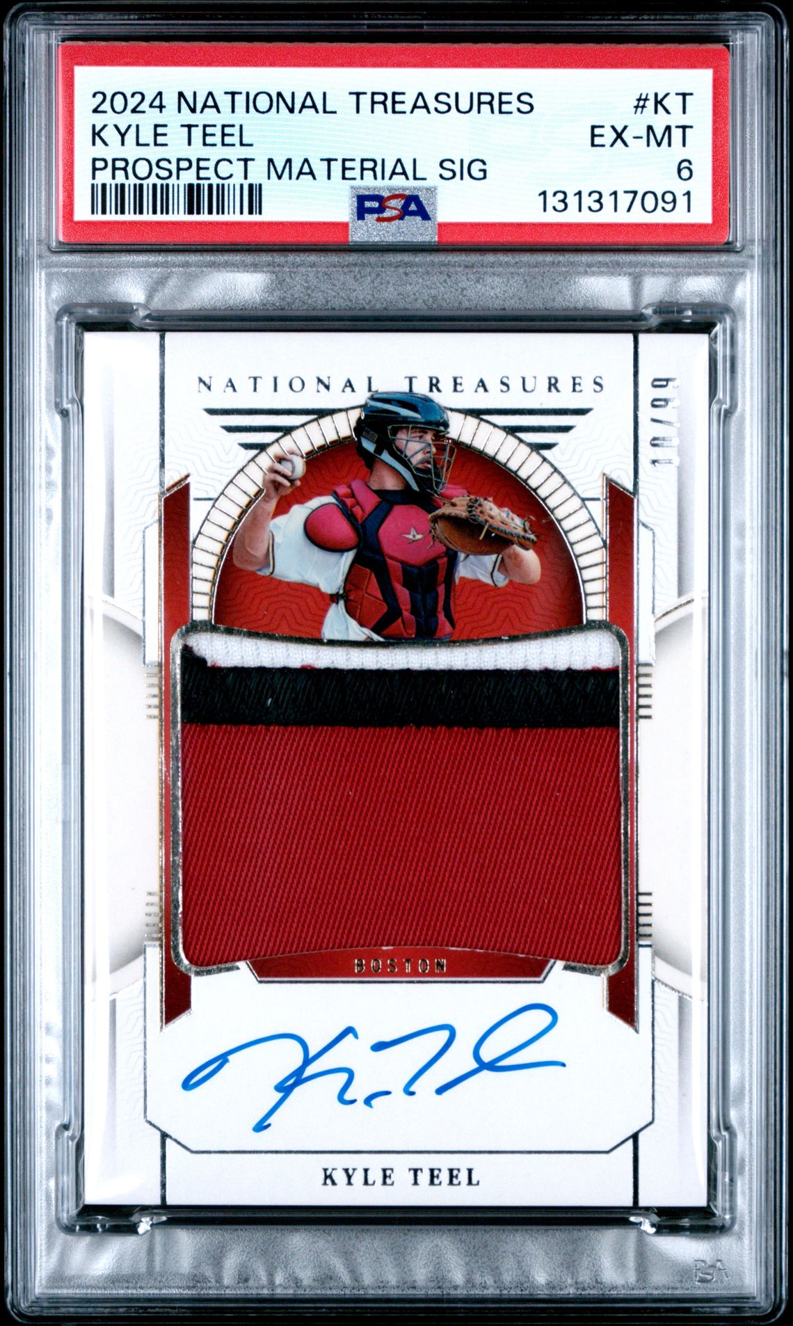 2024 Panini PANINI NATIONAL TREASURES PROSPECT MATERIAL SIGNATURES #KT Kyle Teel front