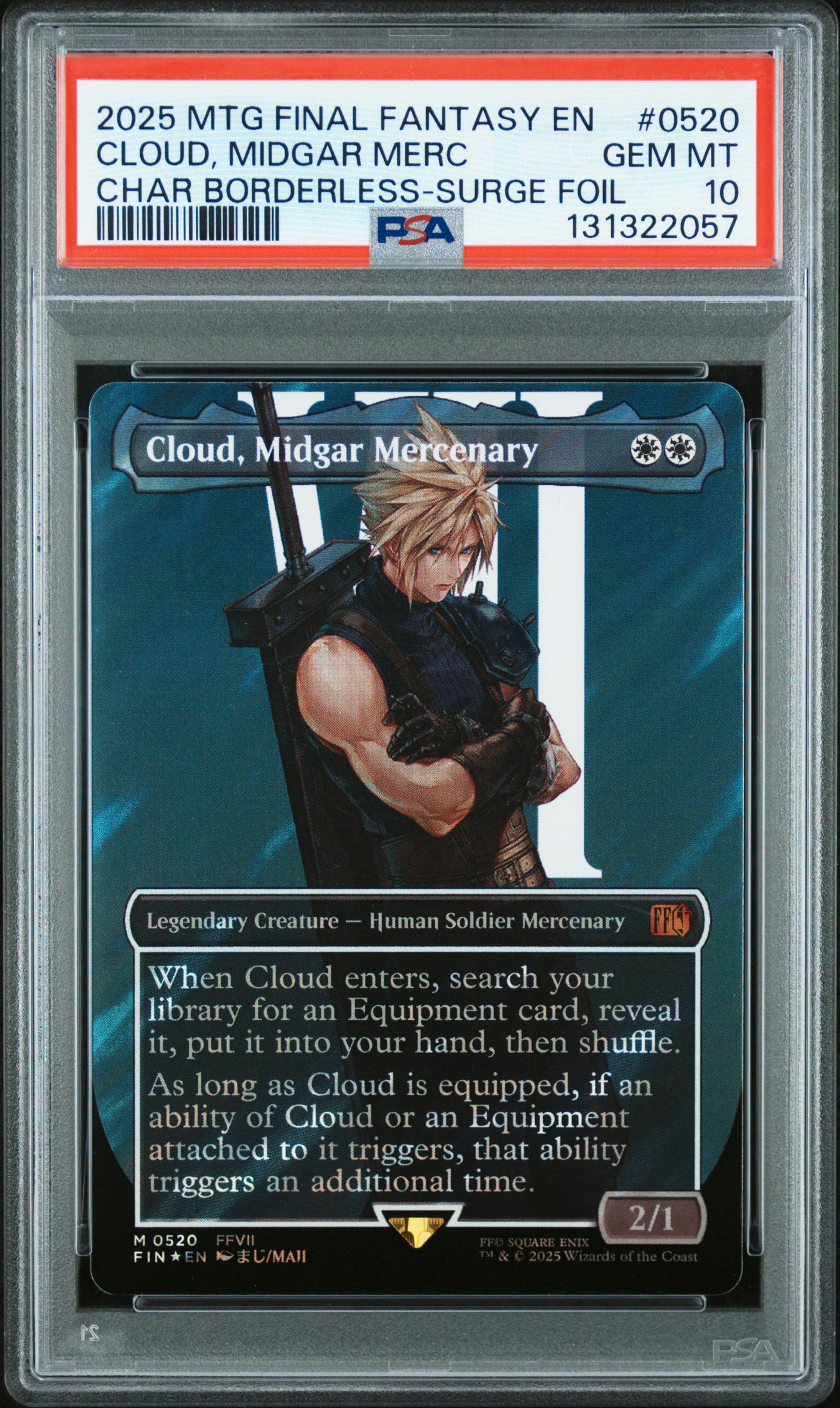 Cloud, Midgar Mercenary [Borderless Surge Foil] #520