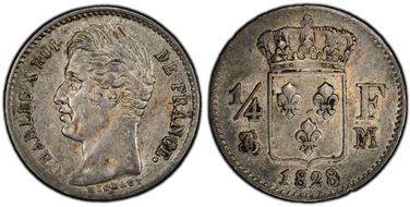 1828-M 1/4 Fr Gad-353 AU55