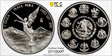 2005-Mo Onza Libertad Ag PR69DCAM