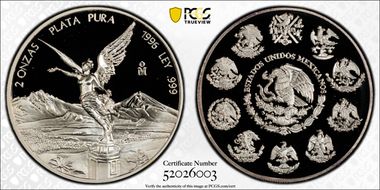 1996-Mo 2 Onza Libertad Ag PR69DCAM