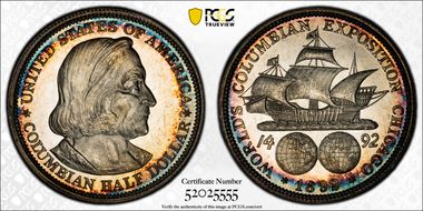 1892 50C Columbian MS63PL
