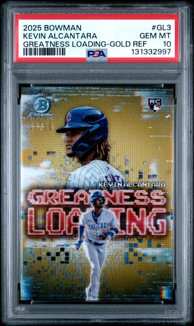 2025 Bowman Bowman Chrome Gold #GL3 Kevin Alcantara Greatness front