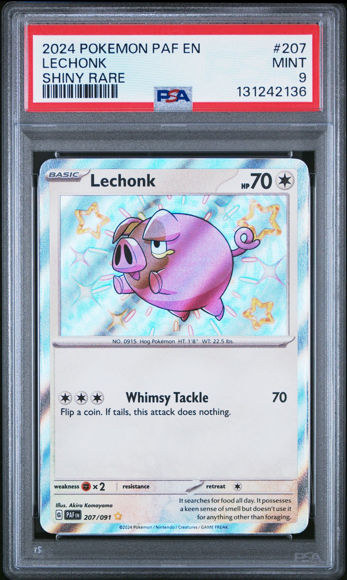 2024 Pokemon POKEMON PAF EN-PALDEAN FATES SHINY RARE #207 Lechonk front