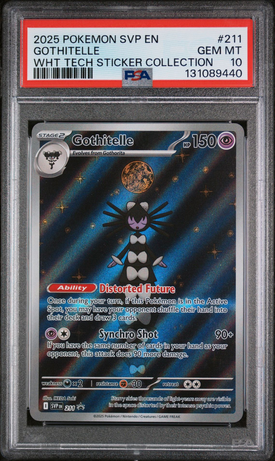 2025 Pokemon Svp En-Sv Black Star Promo Gothitelle #211 (Wht Tech Sticker Collection) Gem Mt 10 front