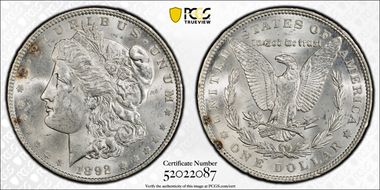 1892 $1 MS62