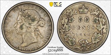 1890-H 50C VF25