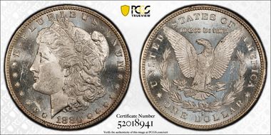 1880-S $1 VAM 12, Checkmark MS64