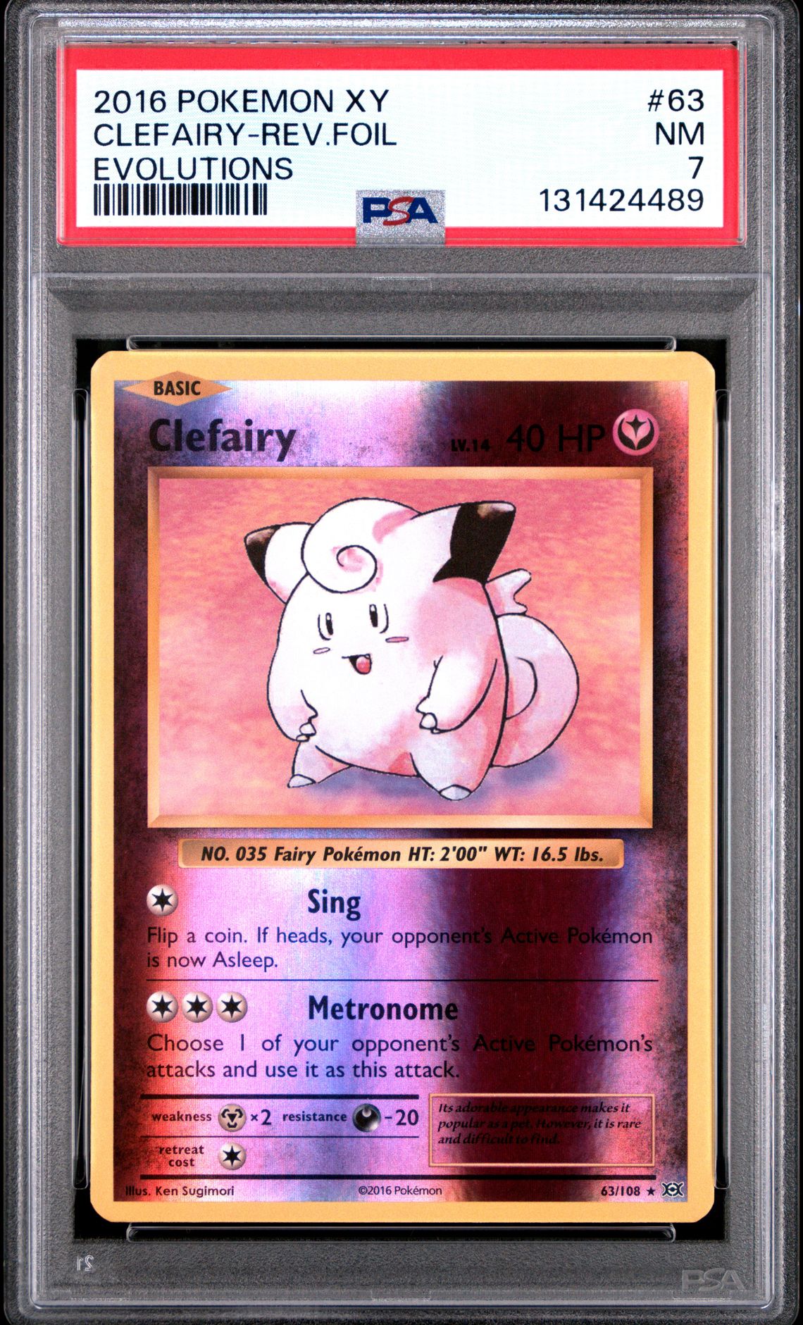 2016 Pokemon POKEMON XY EVOLUTIONS #63 Clefairy-Rev.Foil front
