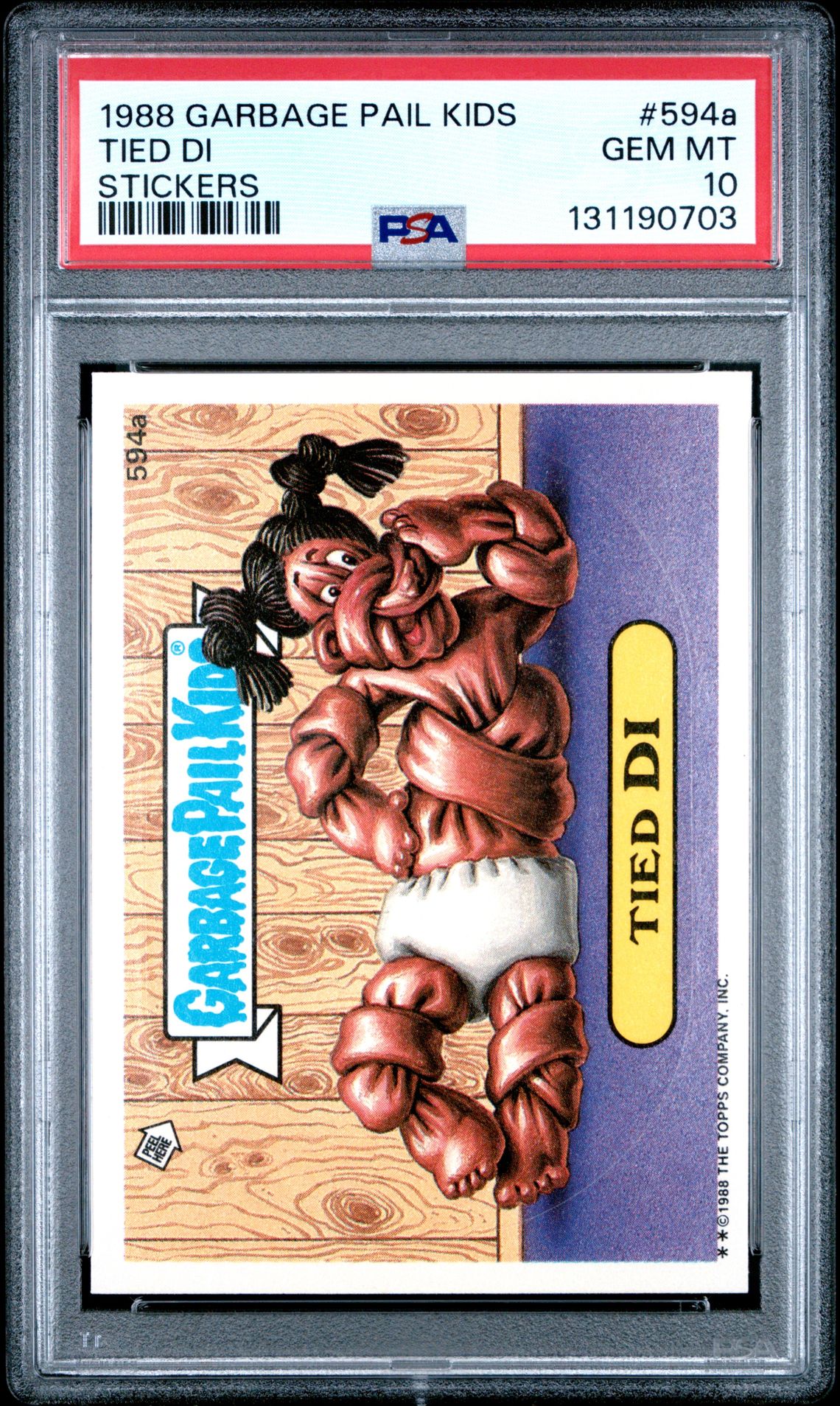 1988 Topps GARBAGE PAIL KIDS STICKERS #594A Tied Di front