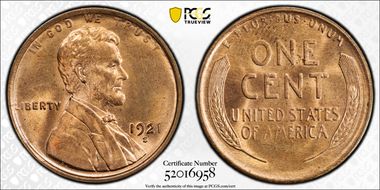 1921-S 1C MS65RD