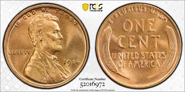 1914 1C MS65+ RD