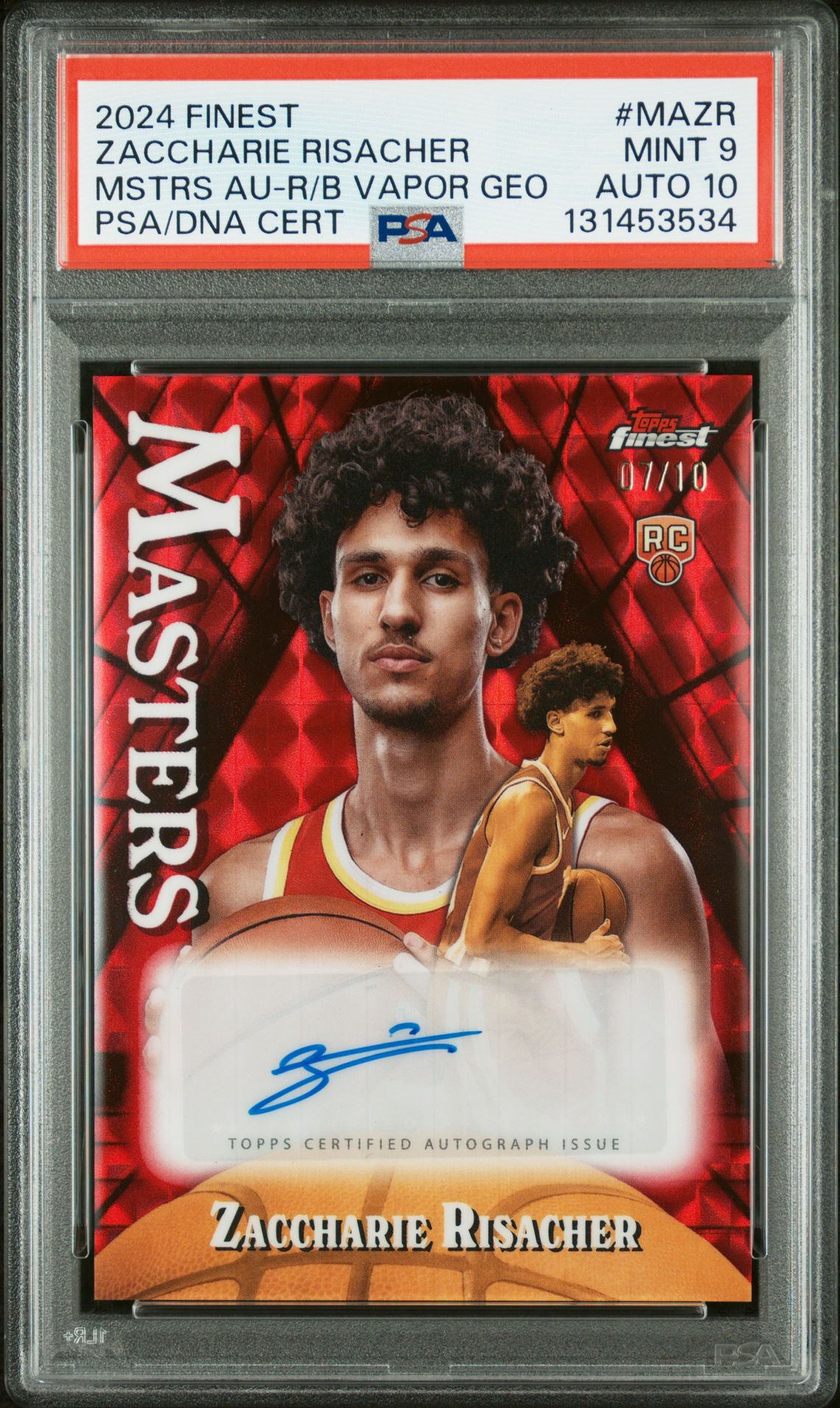 2024 Topps TOPPS FINEST MASTERS AUTOGRAPH MSTRS AU-R/B VAPOR GEO #MAZR Zaccharie Risacher front