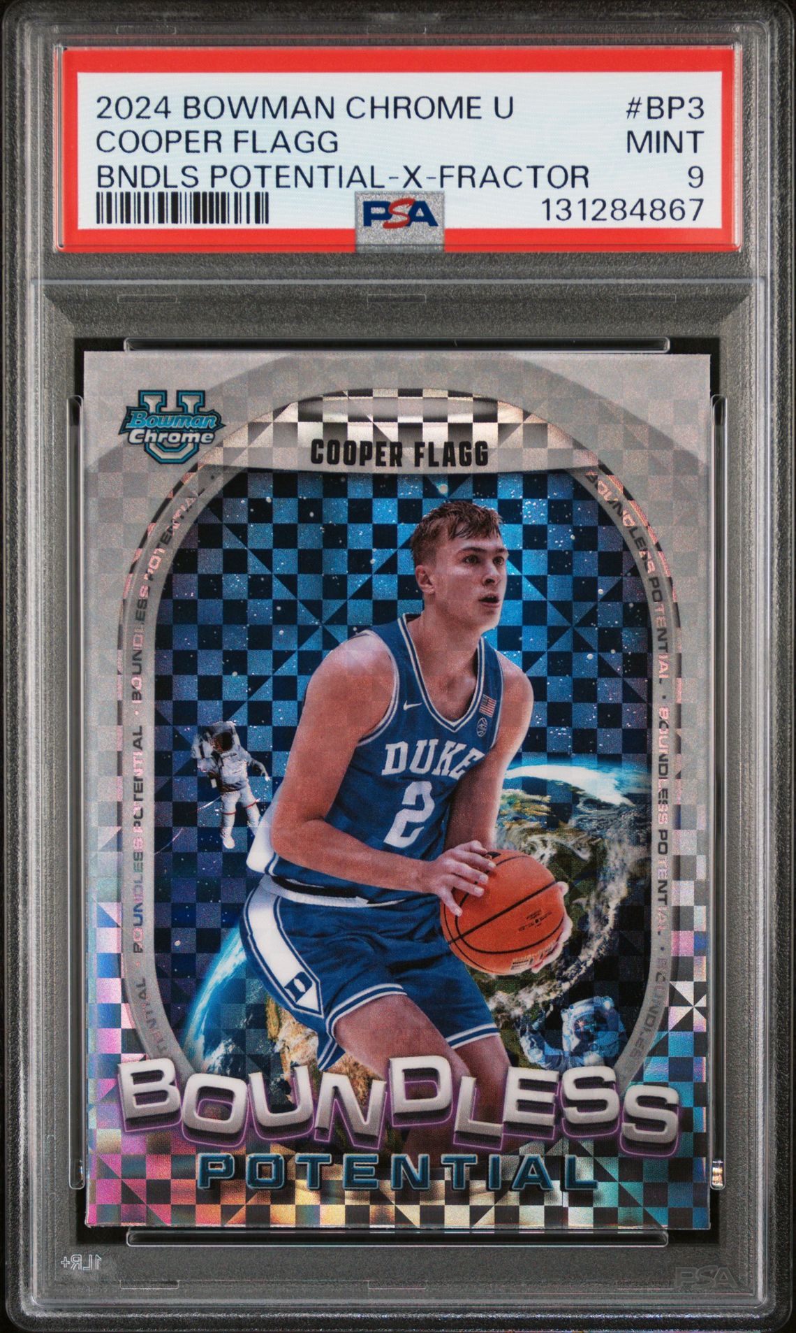2024 Bowman Chrome University Boundless Potential Cooper Flagg #Bp3 (Bndls Potential-X-Fractor) Mint 9 front