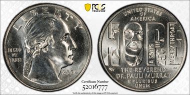 2024-P 25C Rev. Dr. Pauli Murray MS67