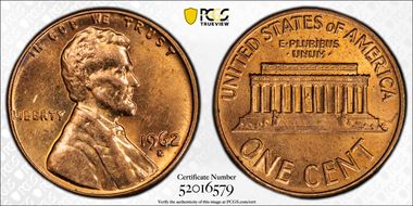 1962-D 1C MS62RD