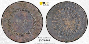 1783 C Nova 1/2P Blunt Rays N1BN