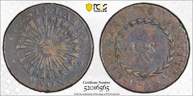 1783 C Nova 1/2P Blunt Rays N1BN