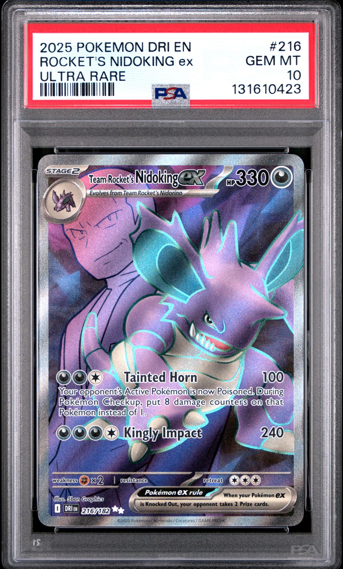 2025 Pokemon POKEMON DRI EN-DESTINED RIVALS ULTRA RARE #216 Rocket's Nidoking EX front