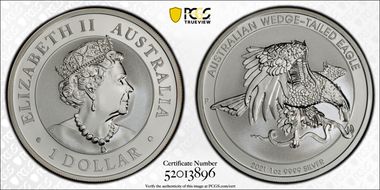 2021-P $1 Wedge-Tailed Eagle MS70
