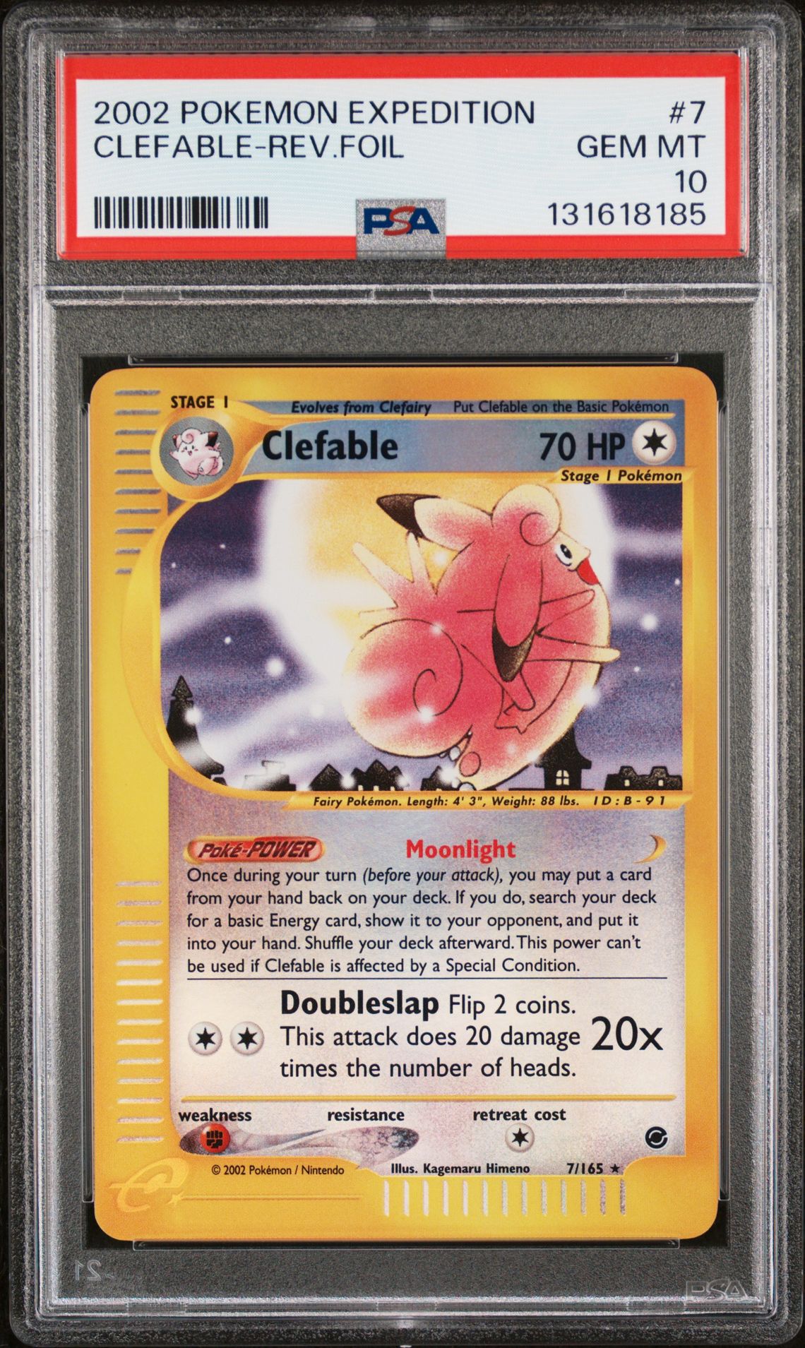 2002 Pokemon POKEMON EXPEDITION #7 Clefable-Rev.Foil front
