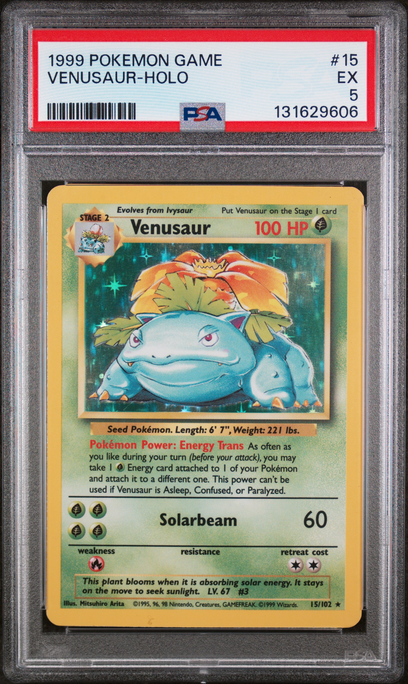 1999 #15 Venusaur-Holo PSA 5 Game