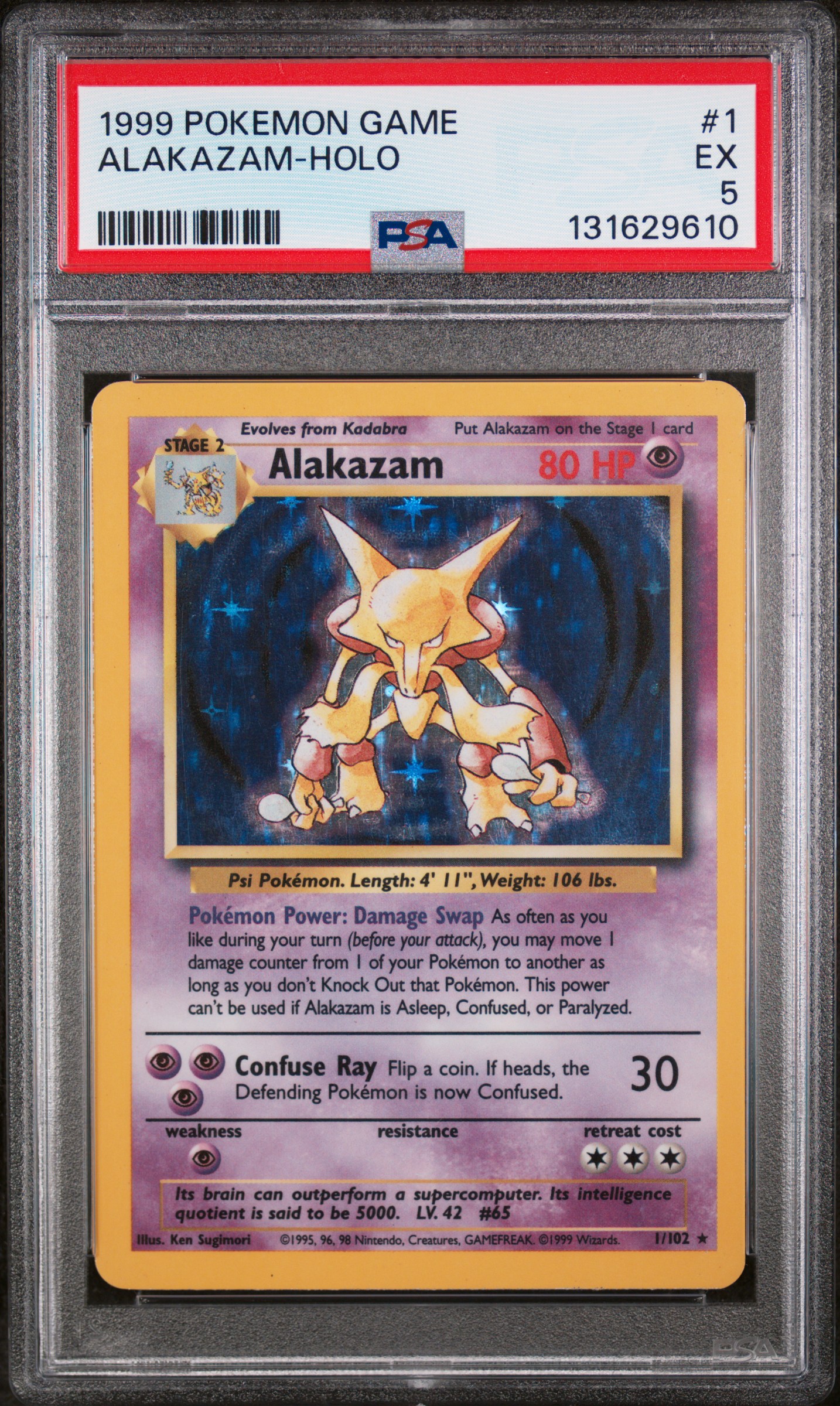 1999 #1 Alakazam-Holo PSA 5 Game