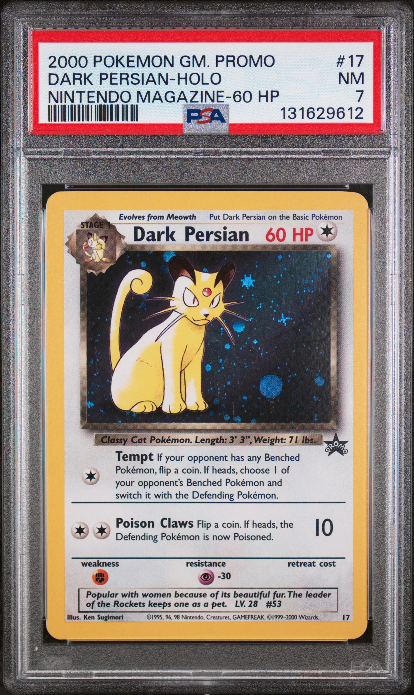 2000 #17 Dark Persian-Holo PSA 7 Game Promo