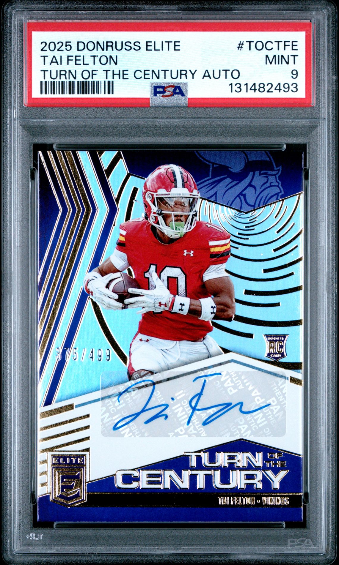 2025 Panini Donruss Elite Turn Of The Century Autographs Tai Felton #Toctfe (Turn Of The Century Auto) Mint 9 front