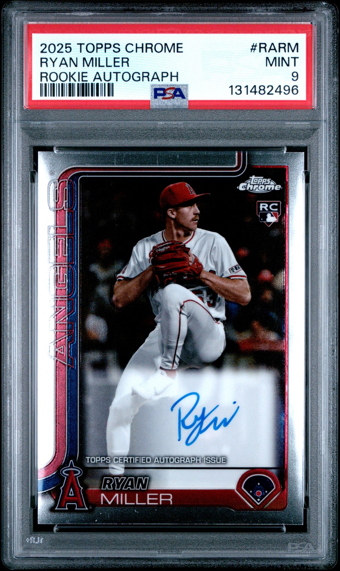 2025 Topps Chrome Rookie Autographs Ryan Miller #Rarm Mint 9 front