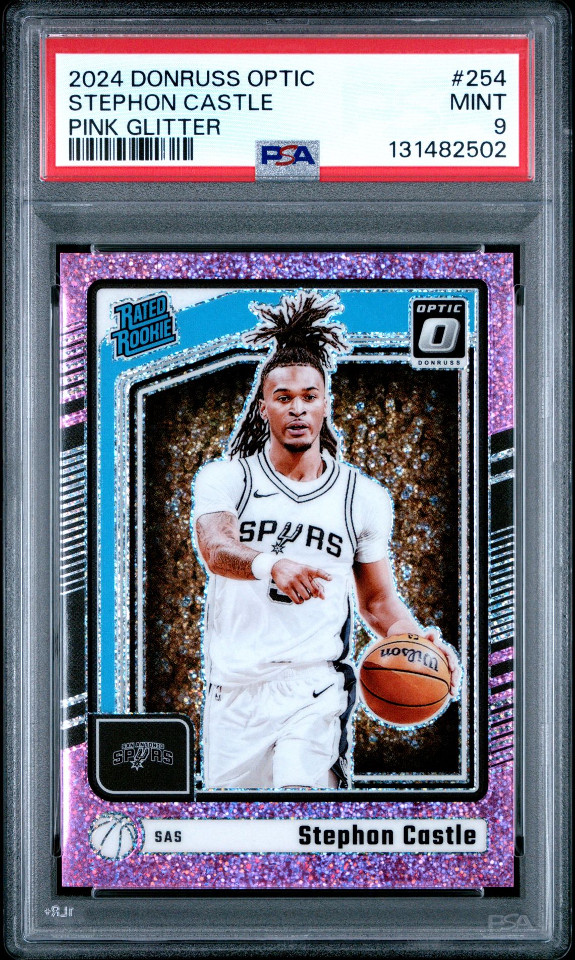 2024 Panini Donruss Optic Stephon Castle #254 (Pink Glitter) Mint 9 front