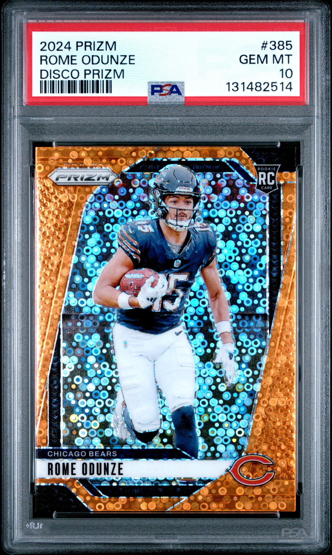 2024 Panini Prizm Rome Odunze #385 (Disco Prizm) Gem Mt 10 front