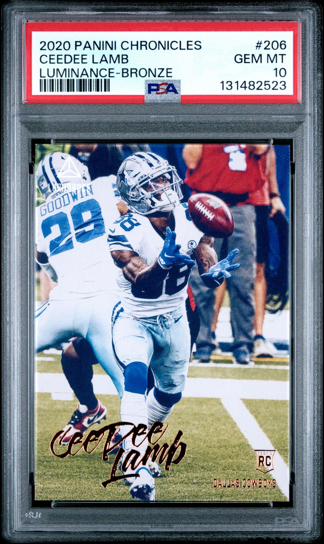 2020 Panini Chronicles Luminance Ceedee Lamb #206 (Luminance-Bronze) Gem Mt 10 front