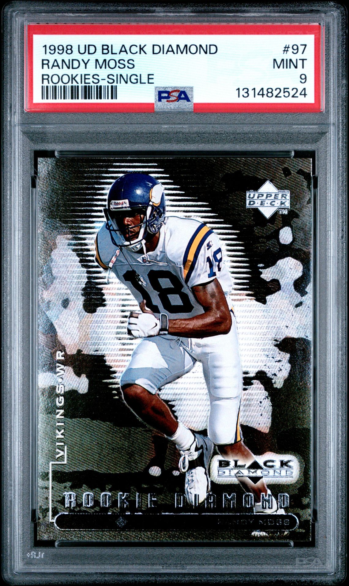 1998 Upper Deck Black Diamond Rookies Randy Moss #97 (Rookies-Single) Mint 9 front