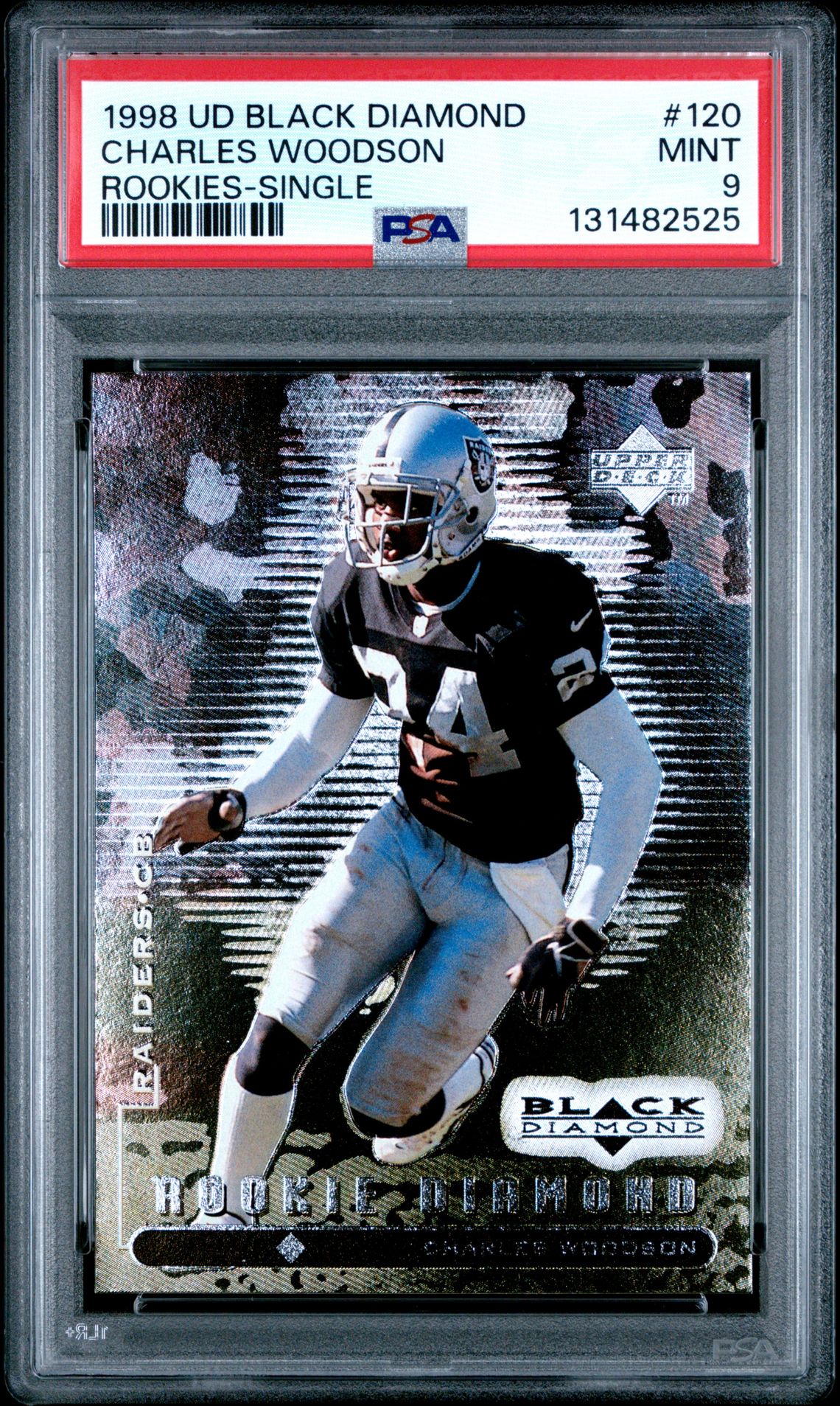 1998 Upper Deck Black Diamond Rookies Charles Woodson #120 (Rookies-Single) Mint 9 front