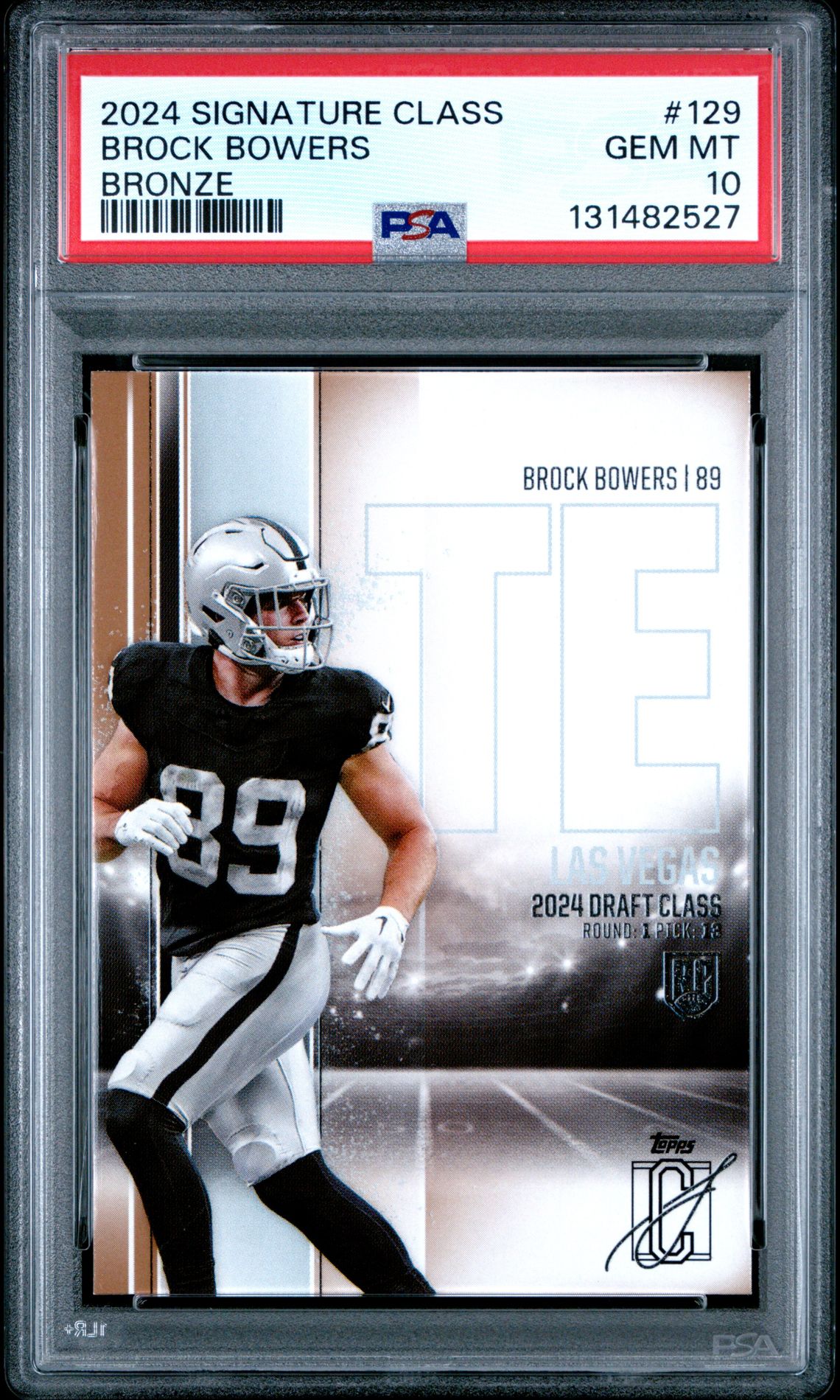 2024 Topps Signature Class Brock Bowers #129 (Bronze) Gem Mt 10 front