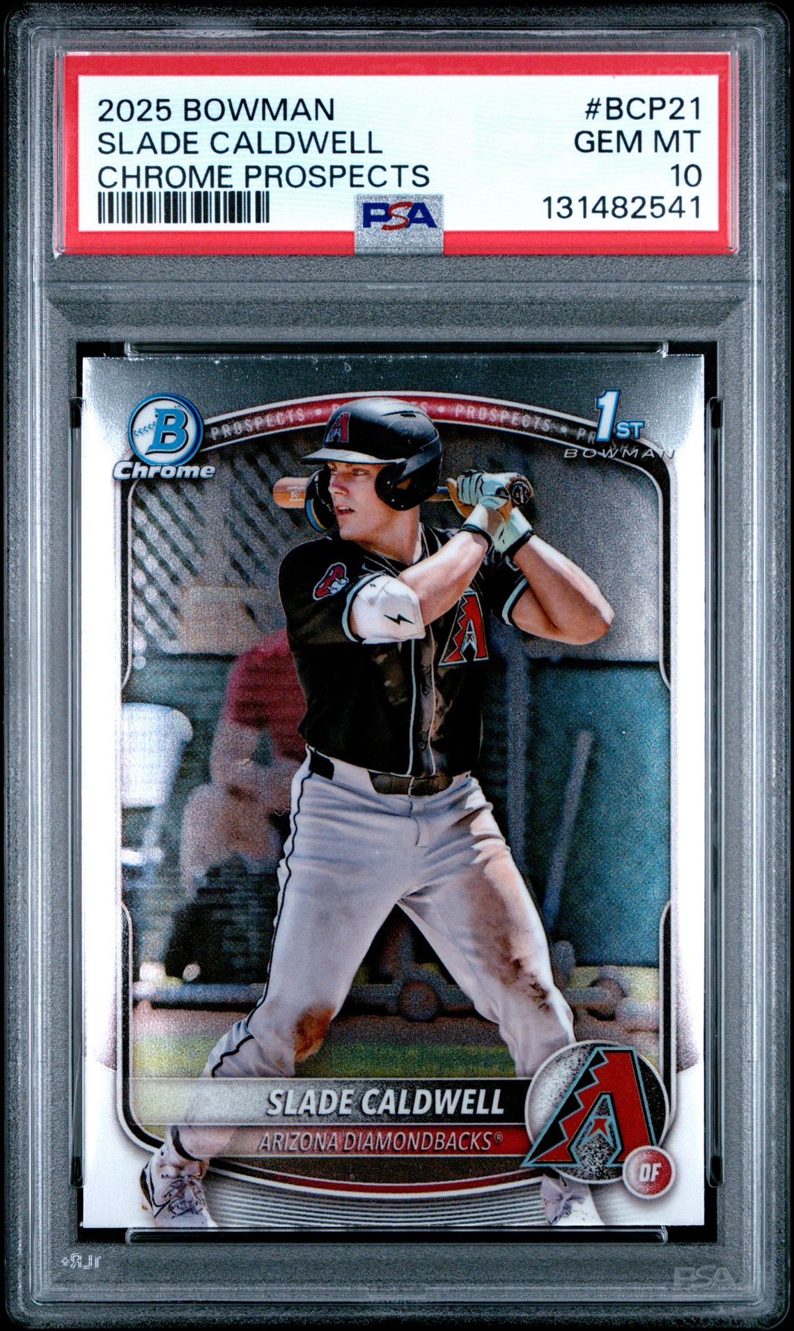 2025 Bowman Chrome Prospects Slade Caldwell #Bcp21 Gem Mt 10 front